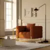 Picture of Axial Boucle Upholstered Accent Chair in Gold Finish Set of 2 – AUD-H2255