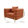 Axial Performance Leather Upholstered Accent Chair in Gold Finish Set of 2 – Aurora