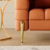 Axial Performance Leather Upholstered Accent Chair in Gold Finish Set of 2 – Aurora
