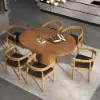 Acurv Walnut PU Leather Upholstery Dining Chair with Wooden Legs, 2 Pieces