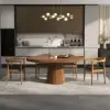 Acurv Walnut PU Leather Upholstery Dining Chair with Wooden Legs, 2 Pieces