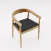 Acurv Walnut PU Leather Upholstery Dining Chair with Wooden Legs, 6 Pieces