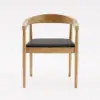 Acurv Walnut PU Leather Upholstery Dining Chair with Wooden Legs, 8 Pieces
