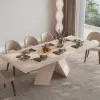 Farmhouse 200 - 240 cm Extendable Rectangular Whitewash Dining Table, Seats 6–8