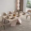 Farmhouse 200 - 240 cm Extendable Rectangular Whitewash Dining Table, Seats 6–8