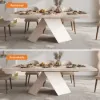 Farmhouse 200 - 240 cm Extendable Rectangular Whitewash Dining Table, Seats 6–8