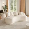 Picture of Suncurve Faux Leather 3-Seat Sofa Set with Swivel Accent Chairs Set of 2