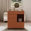 Selvo Saddle Leather Walk-In Closet Island Jewellery Dresser with Glass Top – AUD-H2268