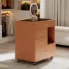 Selvo Saddle Leather Walk-In Closet Island Jewellery Dresser with Glass Top – AUD-H2268