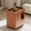 Selvo Saddle Leather Walk-In Closet Island Jewellery Dresser with Glass Top – AUD-H2268