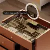 Selvo Saddle Leather Walk-In Closet Island Jewellery Dresser with Glass Top – AUD-H2268