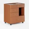 Selvo Saddle Leather Walk-In Closet Island Jewellery Dresser with Glass Top – AUD-H2268
