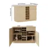 1830mm Japandi Kitchen lsland Grey & 2 Counter Stools Set Wooden Storage Cabinet – AUD-H2269