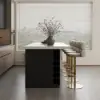 1830mm Modern Kitchen Island Laminate & 4 Counter Stools Set Storage Cabinet