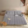 Queen 3-Seater Performance Leather Convertible Futon Bed with Side Table