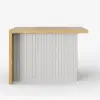 1270mm Modern Kitchen Island Natural Laminate & 2 Counter Stools Set Storage Cabinet
