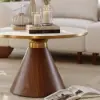 Sculra 711 mm Round Walnut Travertine Sintered Stone Top Coffee Table