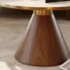 Sculra 711 mm Round Walnut Travertine Sintered Stone Top Coffee Table
