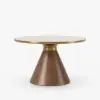 Sculra 711 mm Round Walnut Travertine Sintered Stone Top Coffee Table