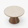 Sculra 711 mm Round Walnut Travertine Sintered Stone Top Coffee Table