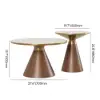 Sculra 2 Piece Set Round Walnut Travertine Sintered Stone Top Coffee Table (508 mm - 711 mm)