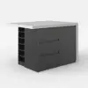 1270mm Modern Kitchen Island Laminate & 2 Counter Stools Set Storage Cabinet