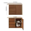 1270mm Modern Kitchen Island Walnut Laminate & 2 Counter Stools Set Storage Cabinet – AUD-H2277