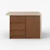 1270mm Modern Kitchen Island Walnut Laminate & 2 Counter Stools Set Storage Cabinet – AUD-H2277
