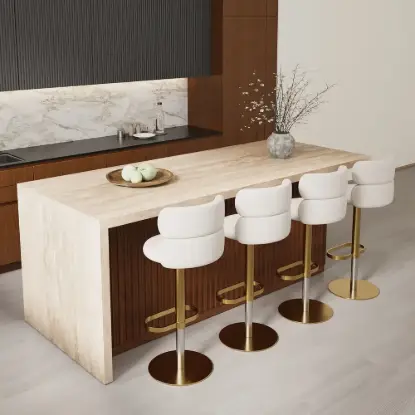 1830mm Modern Kitchen Island Walnut Laminate & 2 Counter Stools Set Storage Cabinet – AUD-H2280