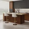 1830mm Modern Kitchen Island Walnut Laminate & 2 Counter Stools Set Storage Cabinet – AUD-H2280