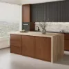 1830mm Modern Kitchen Island Walnut Laminate & 2 Counter Stools Set Storage Cabinet – AUD-H2280
