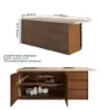 1830mm Modern Kitchen Island Walnut Laminate & 2 Counter Stools Set Storage Cabinet – AUD-H2280