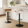 Modern Velvet Upholstered Adjustable Swivel Counter Stool & Bar Stool, 2 Pieces