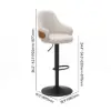 Modern Velvet Upholstered Adjustable Swivel Counter Stool & Bar Stool, 2 Pieces