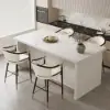 Cranis Beige Velvet Counter Stool with Upholstered, 2 Pieces