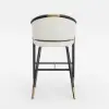 Cranis Beige Velvet Counter Stool with Upholstered, 2 Pieces