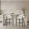 Cranis Beige Velvet Counter Stool with Upholstered, 4 Pieces