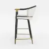 Cranis Beige Velvet Counter Stool with Upholstered, 4 Pieces