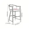 Cranis Beige Velvet Counter Stool with Upholstered, 6 Pieces