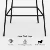 Linenic Light Grey PU Leather Counter Stool with Upholstered, 4 Pieces