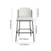 Linenic Light Grey PU Leather Counter Stool with Upholstered, 4 Pieces