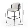 Linenic Black PU Leather Counter Stool with Upholstered, 6 Pieces