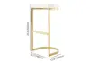 Modern Off-White PU Leather Counter Stool Stainless Steel Gold Frame Set of 2
