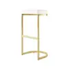Modern Off-White PU Leather Counter Stool Stainless Steel Gold Frame Set of 2