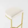 Modern Off-White PU Leather Counter Stool Stainless Steel Gold Frame Set of 6