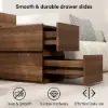 Modern 889 mm Narrow Travertine Stone End Table with USB & Storage