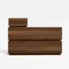 Modern 889 mm Narrow Travertine Stone End Table with USB & Storage