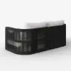 Costra 4-Piece Outdoor Rope Weave Swivel Sofa Set with Coffee Table in Black for 4