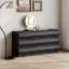 Humply 150 cm Black Leather 9-Drawer Dresser