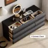 Humply 150 cm Black Leather 9-Drawer Dresser